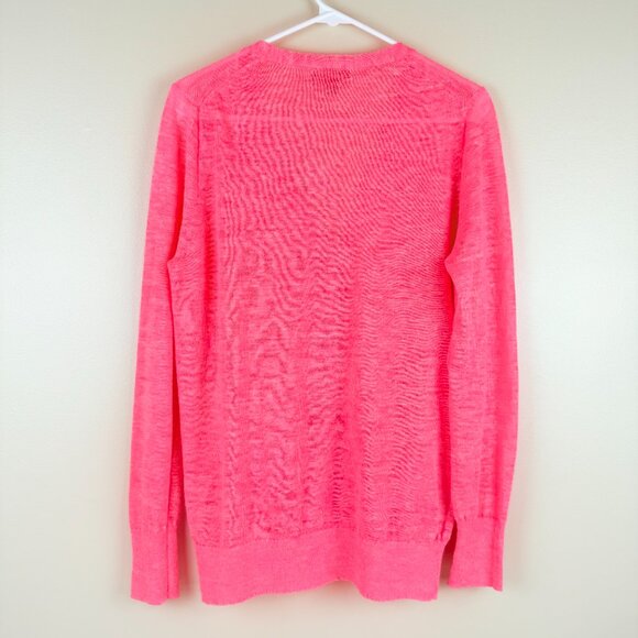 J.Crew Linen-Blend V-Neck Cardigan Size M - Picture 2 of 7